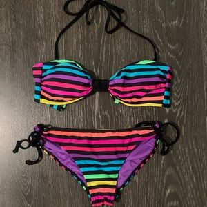 Rainbow Striped Bikini